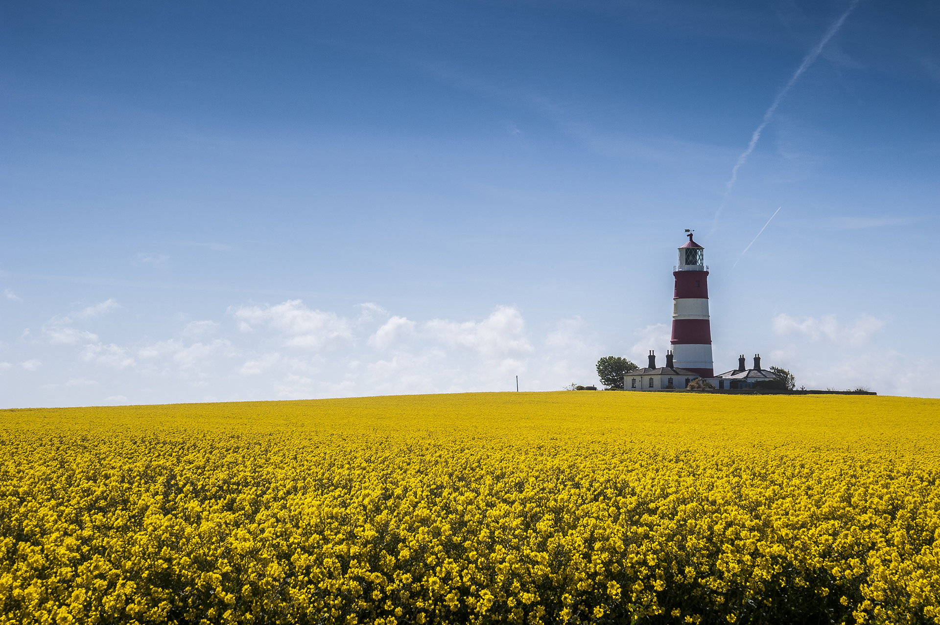 Lighthouse at Happisburgh, Norfolk, England.
